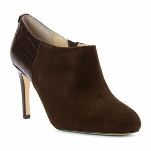 New! MICHAEL KORS Women's Suede Croc Embossed Booties Ankle Boots Brown Shoes